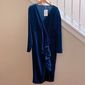 Brand new/never worn Blue Velvet Bodycon dress from BLOOMCHIC